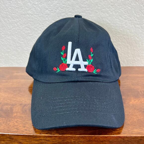 LA Black rose Baseball cap with adjustable Streetwear South City of Angels Y2K - Picture 6 of 15